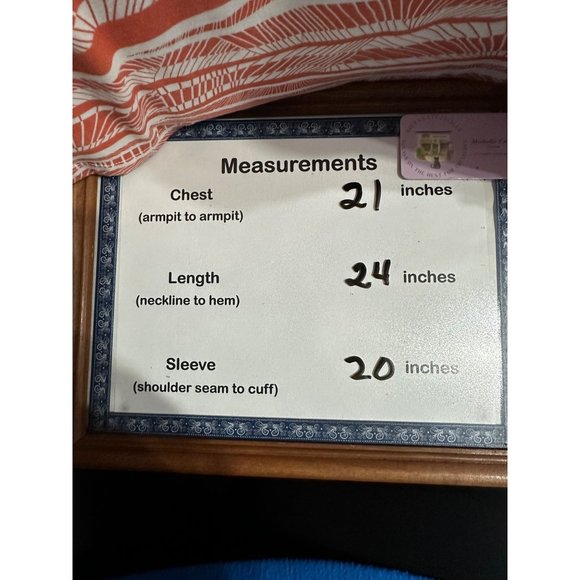 Chico’s size 2 (L) orange print 3/4 cuffed sleeve v neck top - Picture 7 of 7